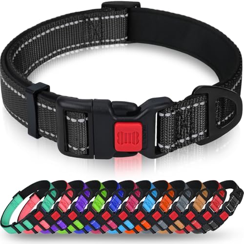 Taglory Collar Perro, Collar Nylon Reflectante Neopreno Forrado Ajustable para...