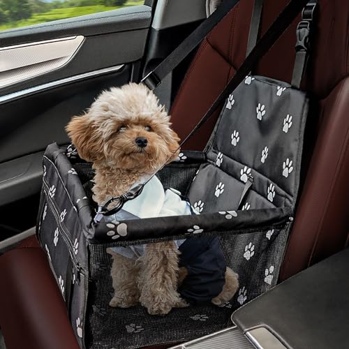 Asiento de Coche para Perros Pequeños, Asiento de Seguridad Plegable para Perro...