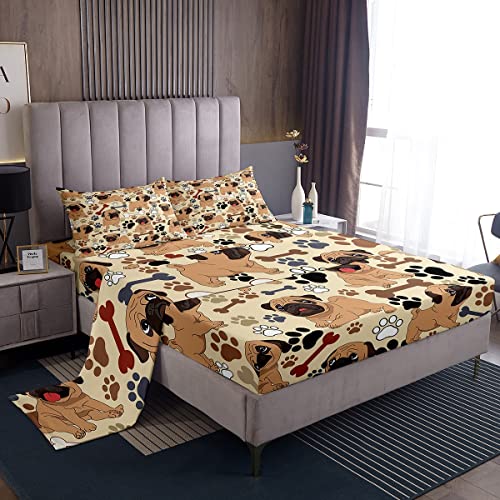 Juego de sábanas con diseño de Perro Cachorro, Juego de Ropa de Cama con...