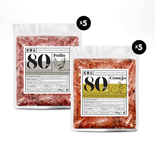 CRU - Comida Natural cruda para Perros. Menú Barf. Congelado - Caja...