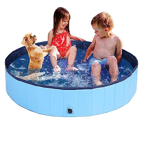 Taeku Piscina para Perros, Grandes Plegable Piscina Mascotas Gatos PVC...