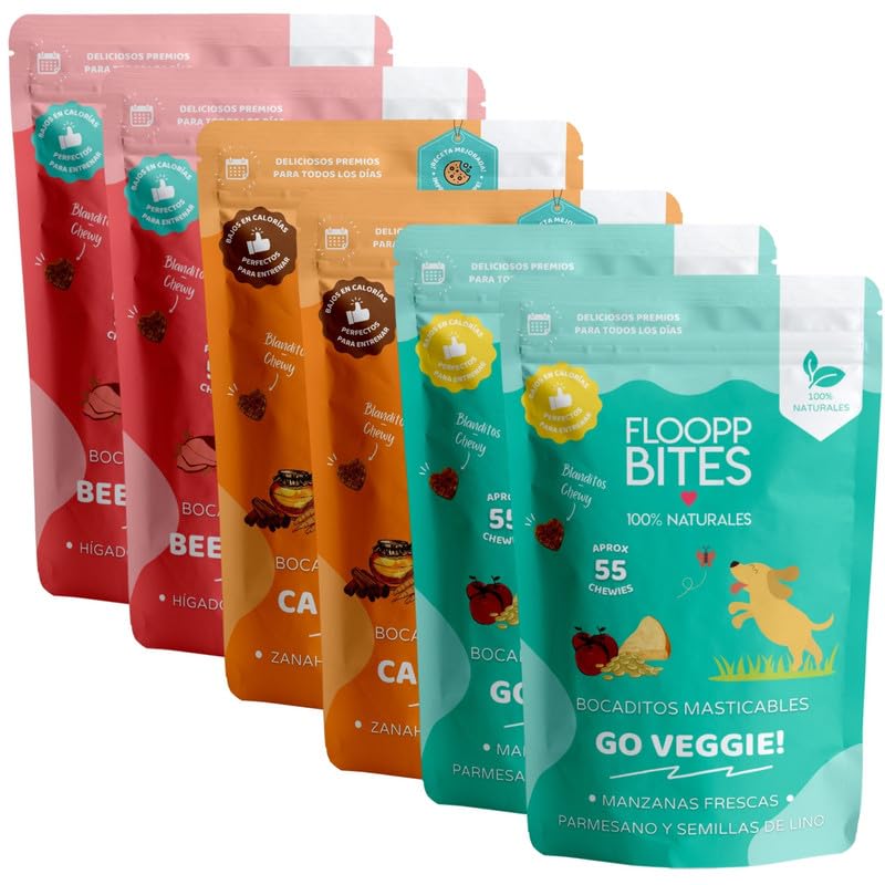 Floopp Bites Snacks Naturales para Perros Pequeños Golosinas Masticables para...