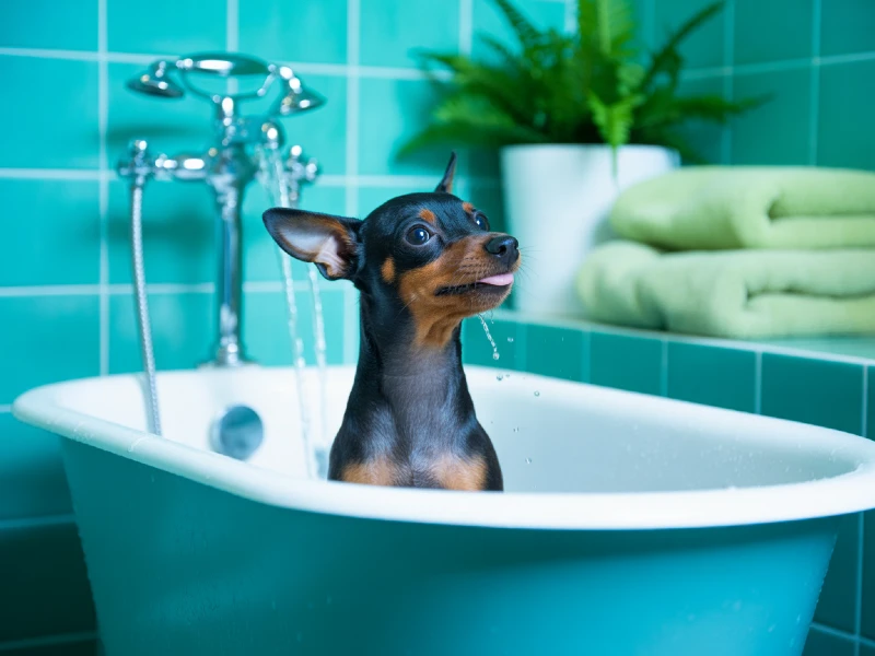 como bañar a un pinscher