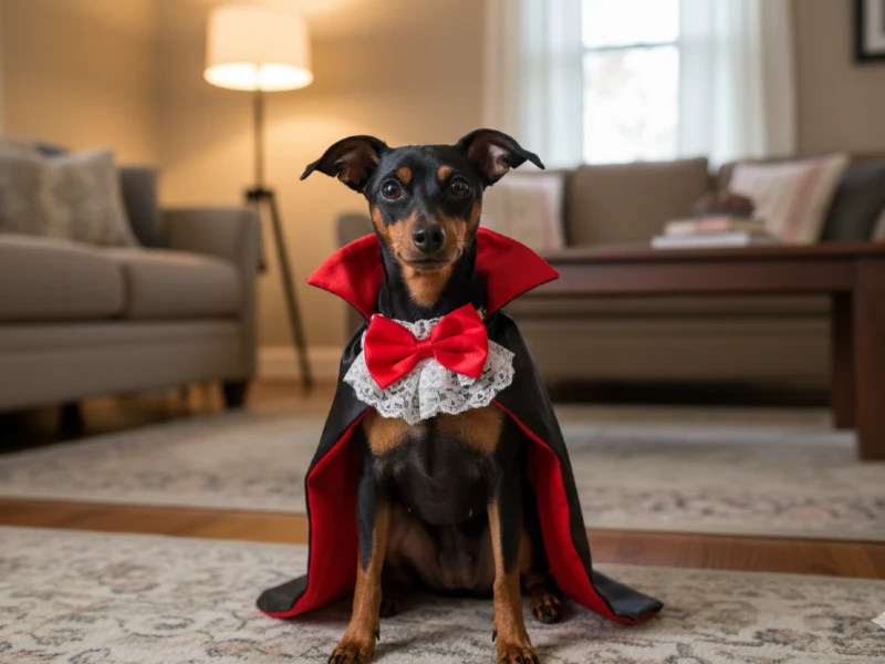mini pinscher disfraz vampiro halloween