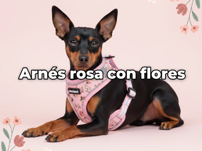 arnes rosa con flores para pincher